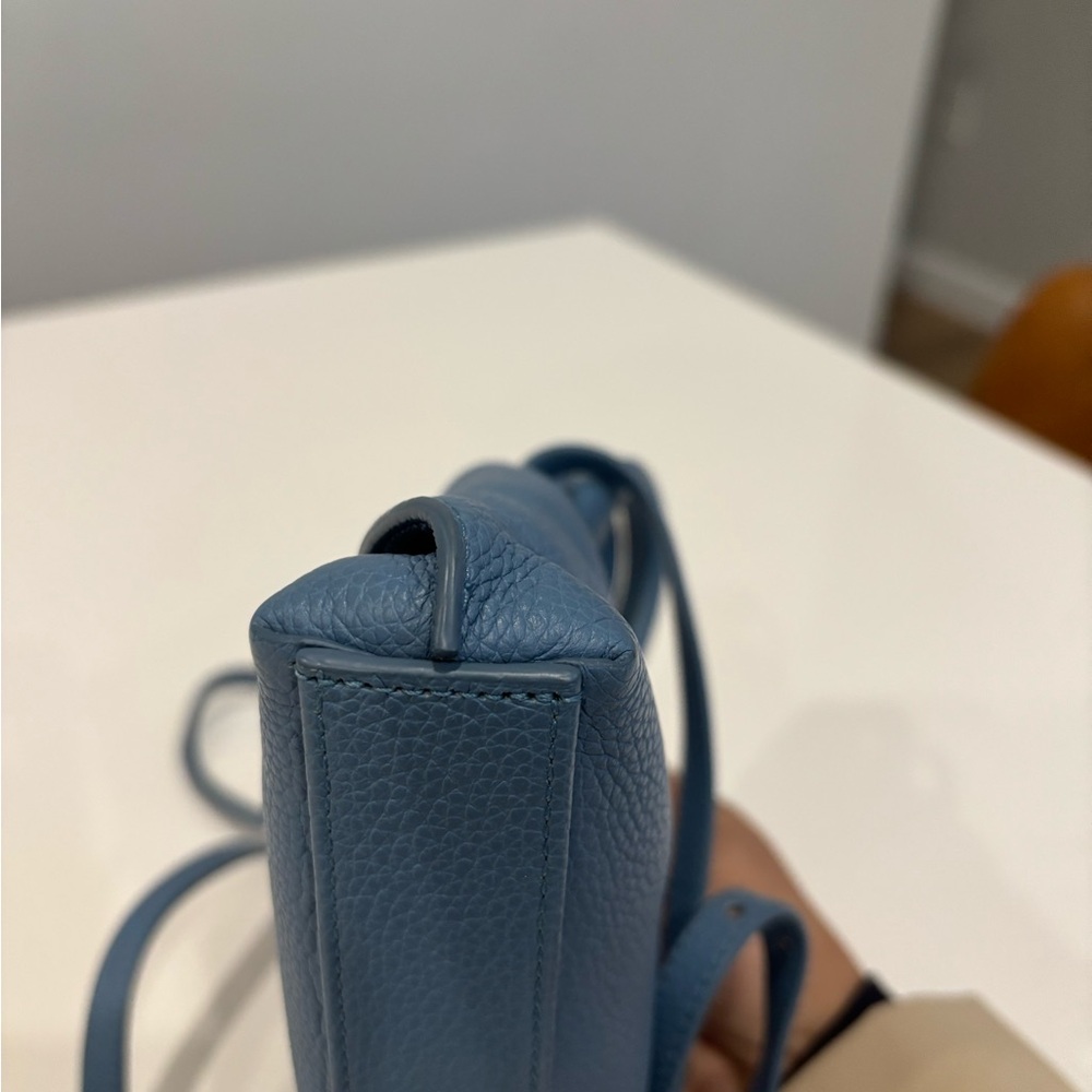 Akris Ai Mini Blue Pebbled Leather Top Handle Crossbody Bag Swiss Luxury - Picture 7 of 11